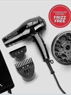 FHI Heat Platform Black Hair Dryer with Diffuser & Styling Nozzles